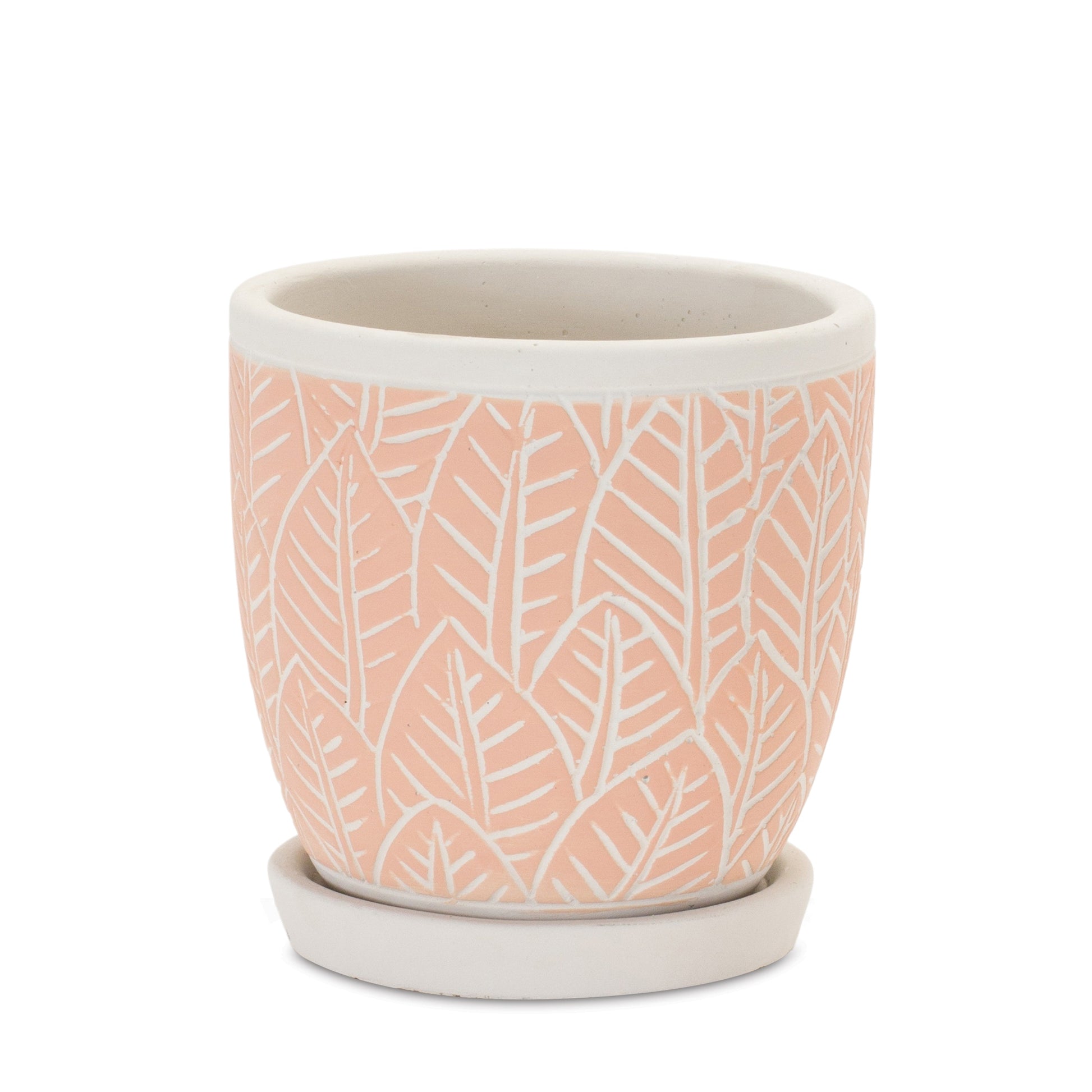 Stone Planter with Plate (Set of 2)