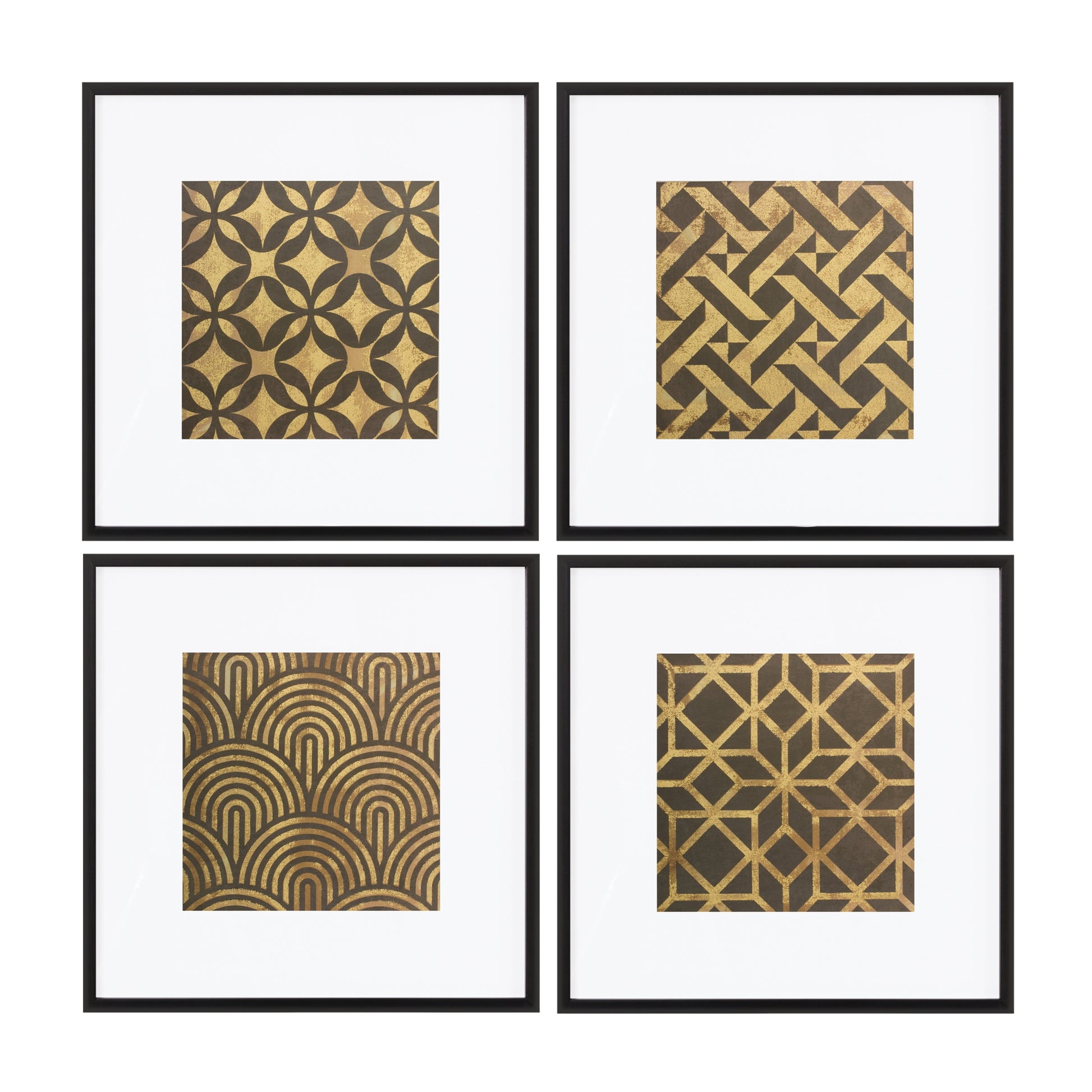 Framed Art Deco Geometric Print (Set of 4)