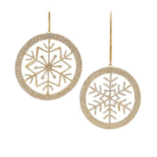 Snowflake Ornament (Set of 6) 4.5"H Iron/Glass Beads