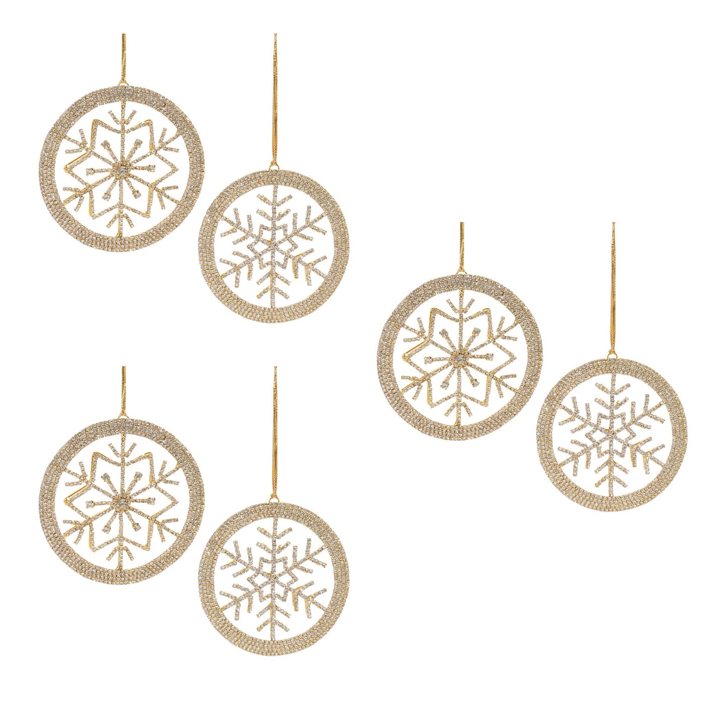 Jeweled Metal Snowflake Ornament (Set of 6)