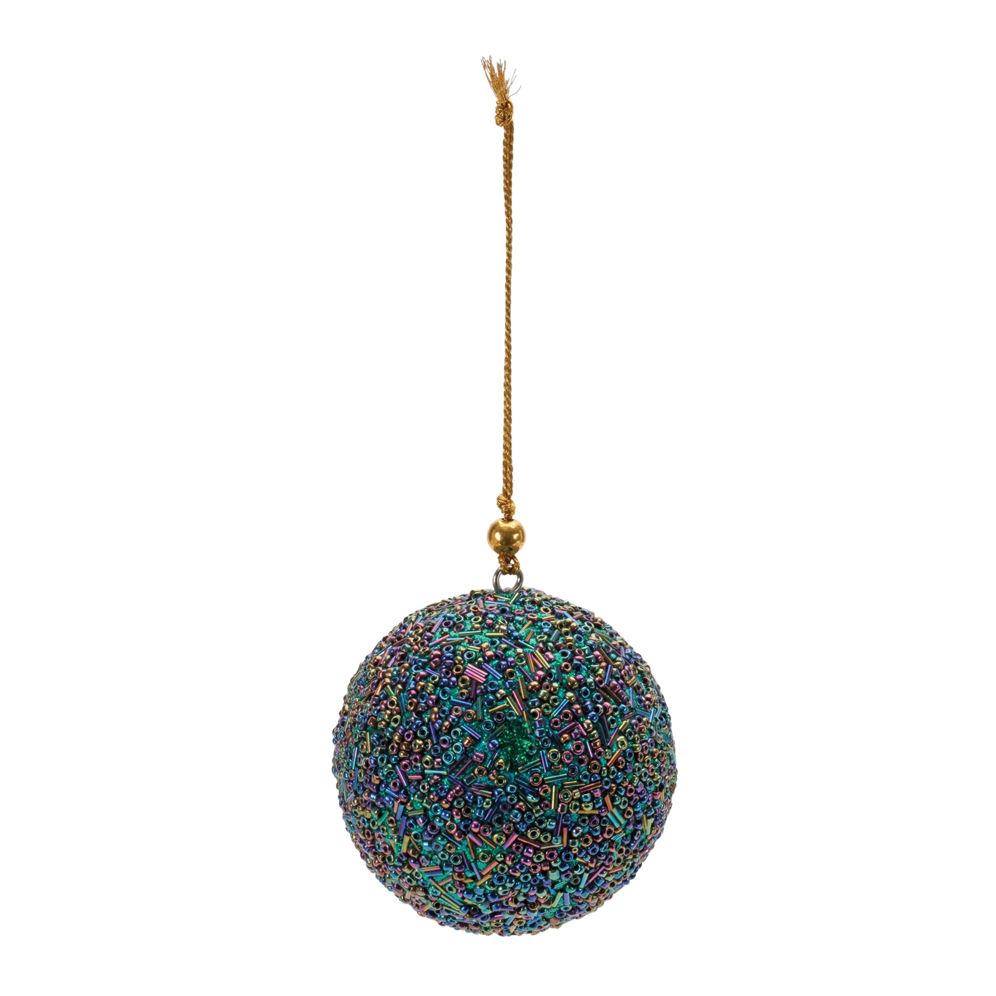 Rainbow Beaded Ball Ornament (Set of 12)