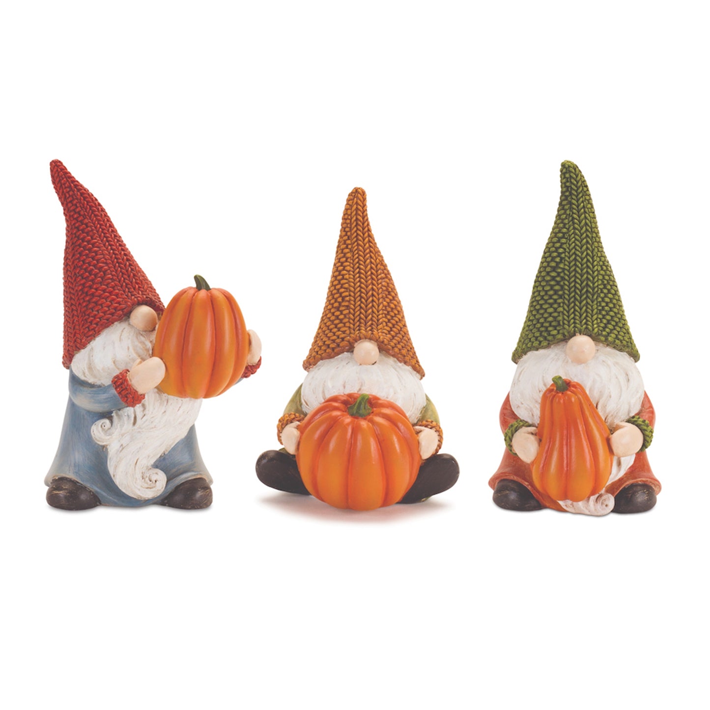 Fall Gnome (Set of 3) 6.5"H, 7.25"H, 7.5"H Resin