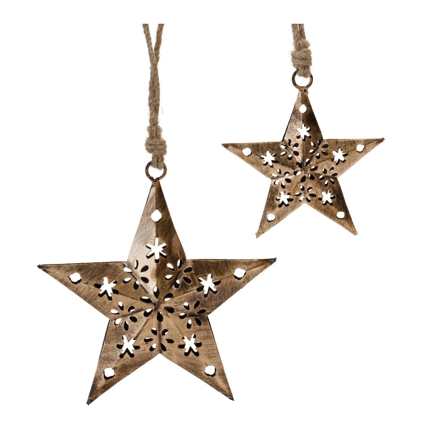 Punched Metal Star Ornament (Set of 12)