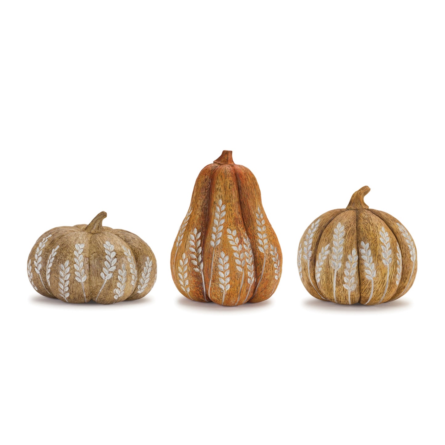 Wheat Print Harvest Pumpkin (Set of 3)