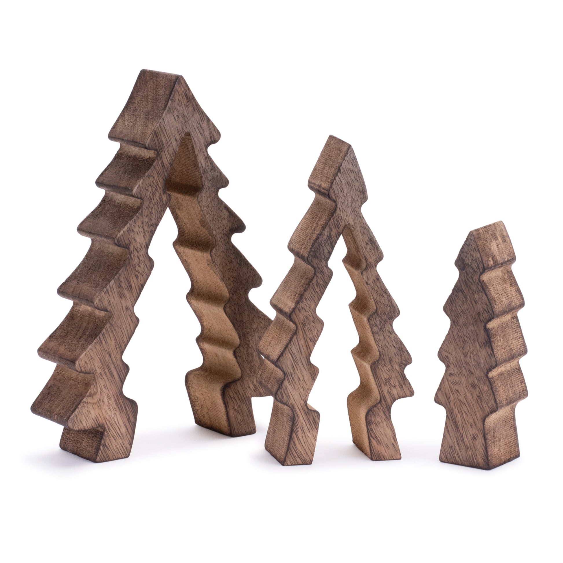 Wood Pine Tree Nesting Display (Set of 2)