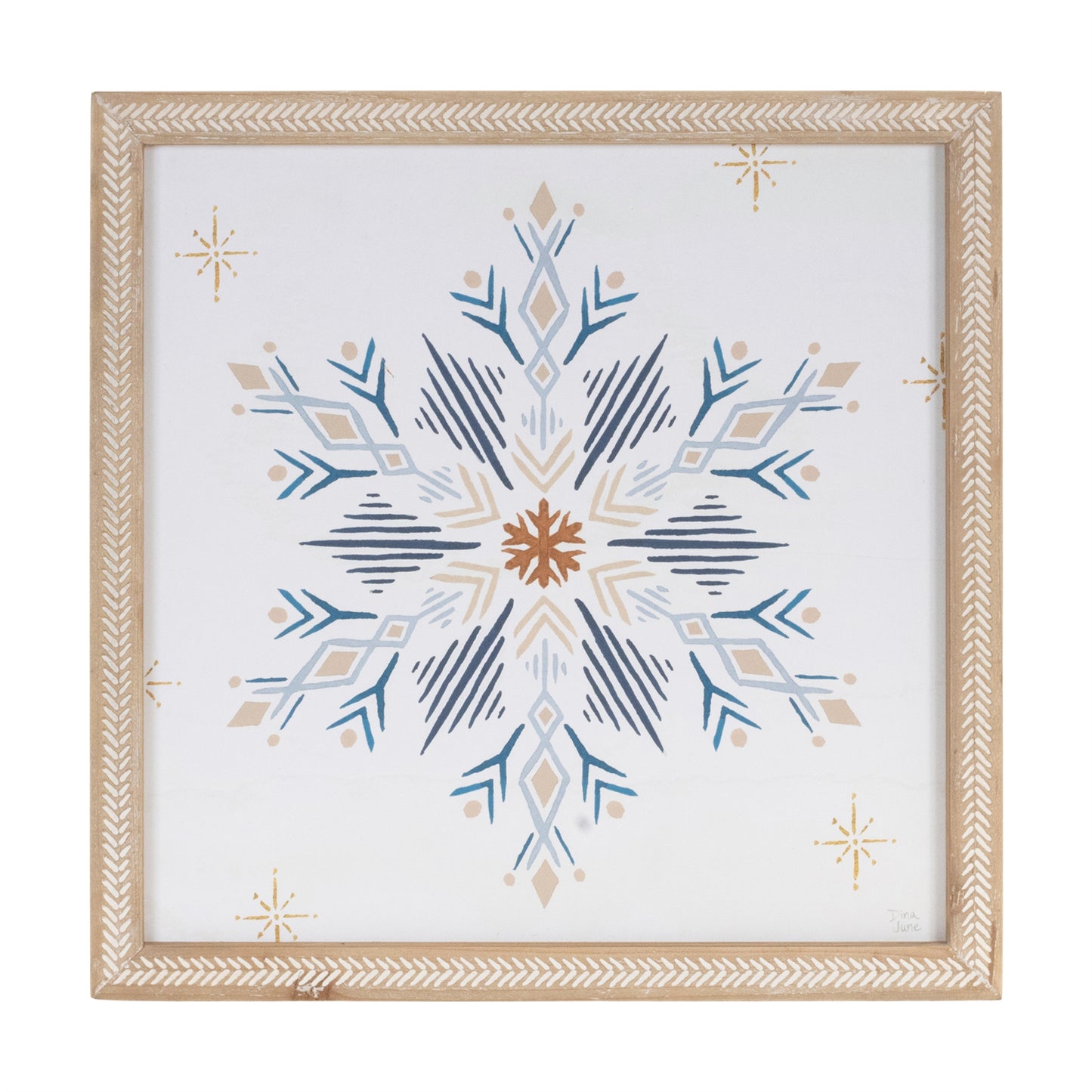 Framed Holiday Snowflake Print (Set of 2)