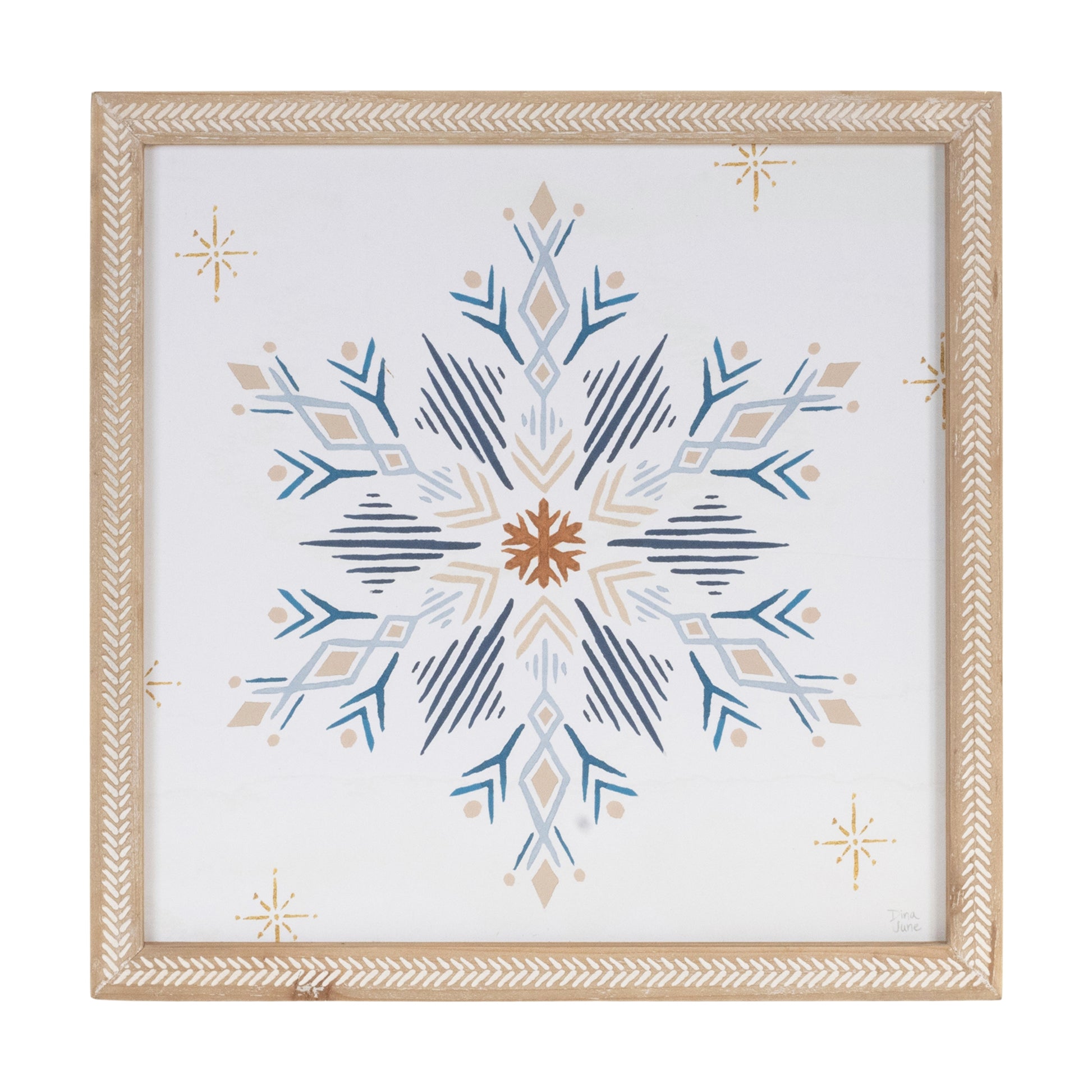 Framed Holiday Snowflake Print (Set of 2)