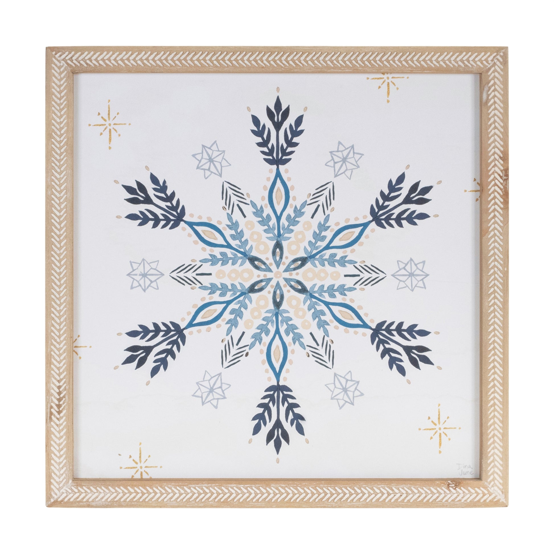 Framed Holiday Snowflake Print (Set of 2)