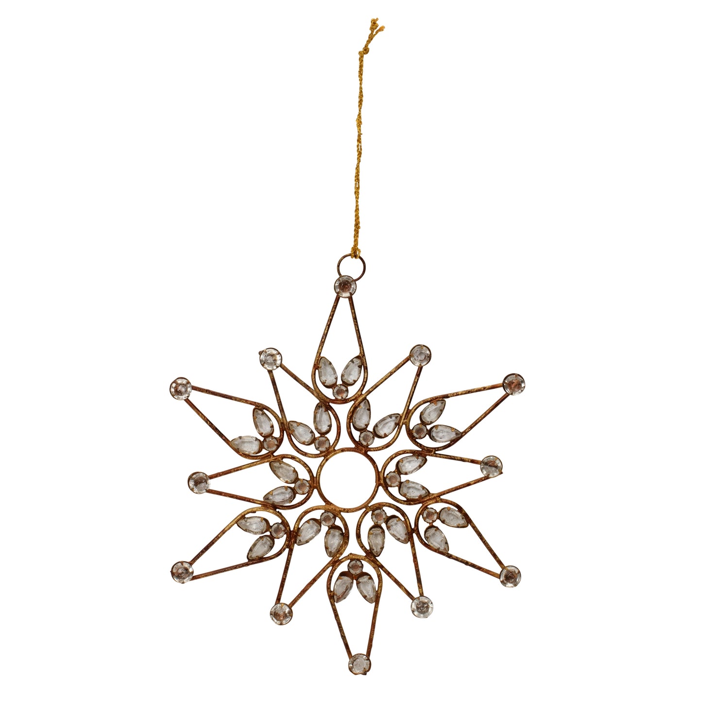 Bronze Jeweled  Snowflake Ornament (Set of 4)