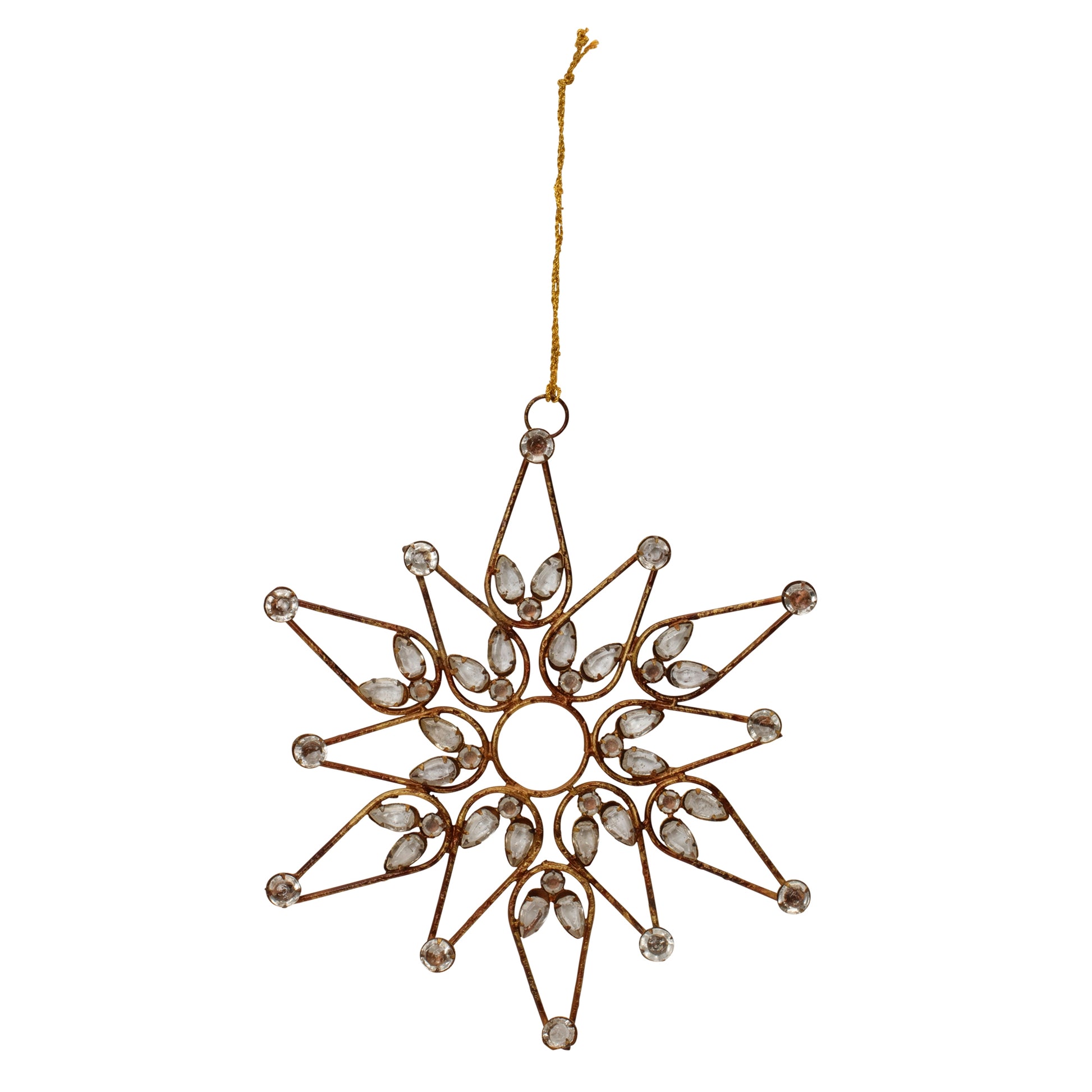 Bronze Jeweled  Snowflake Ornament (Set of 4)