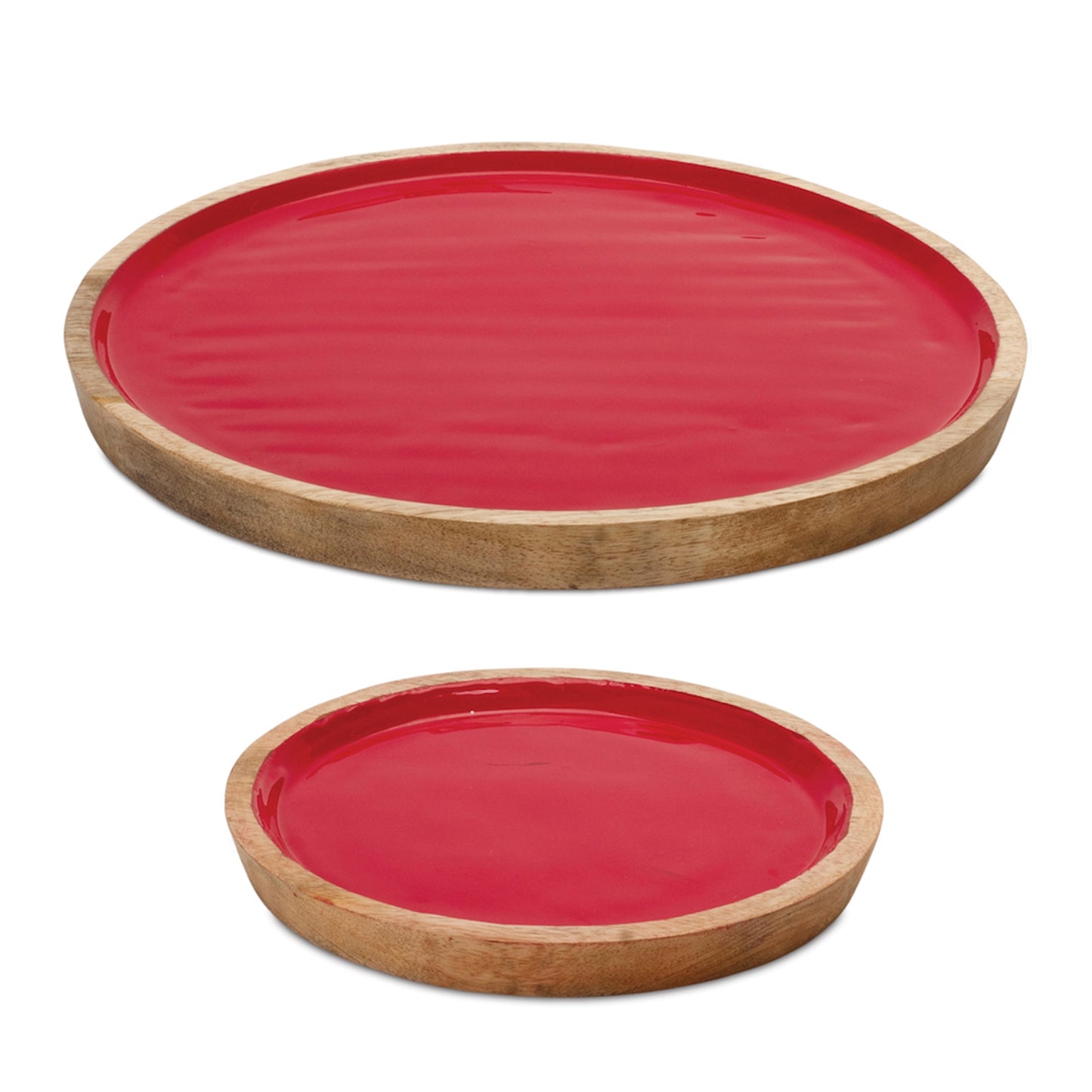 Tray (Set of 2) 8"D, 12"D Wood