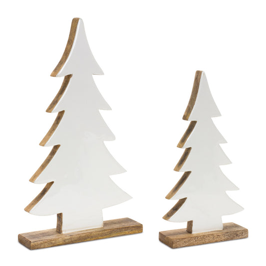 Tree (Set of 2) 12"H, 16"H Wood