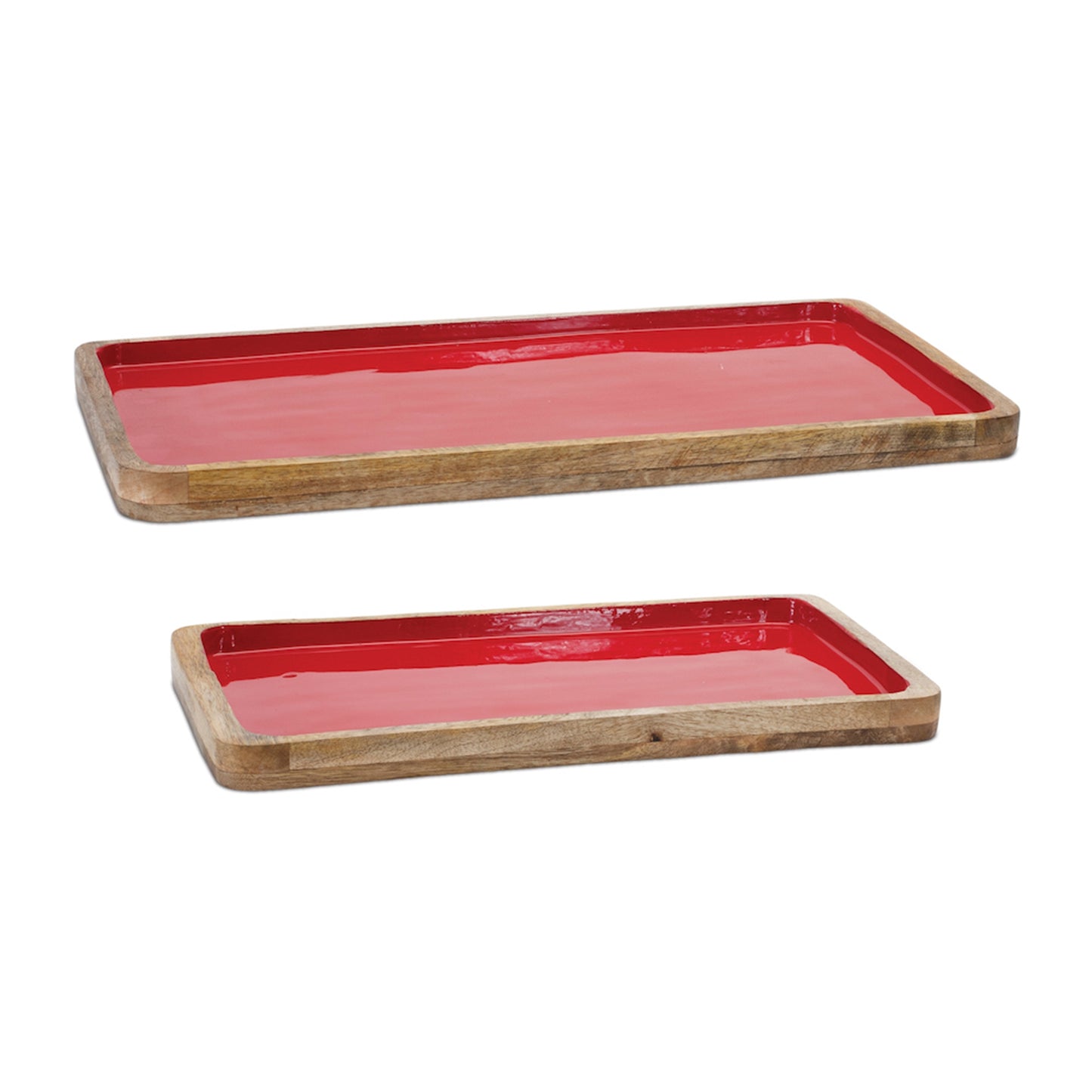 Tray (Set of 2) 16"L x 8"W, 20"L x 10"W Wood