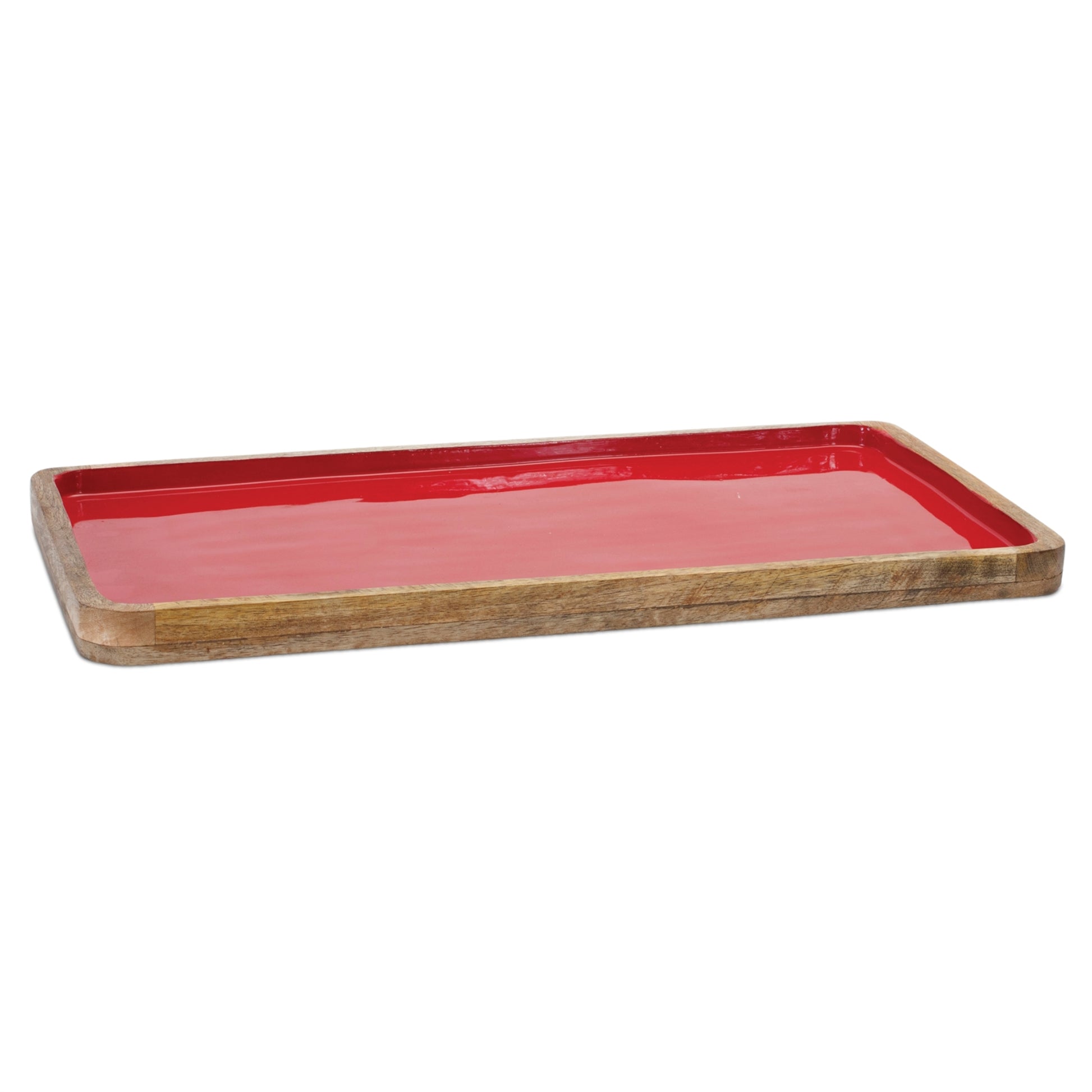 Red Wooden Tray (Set of 2)