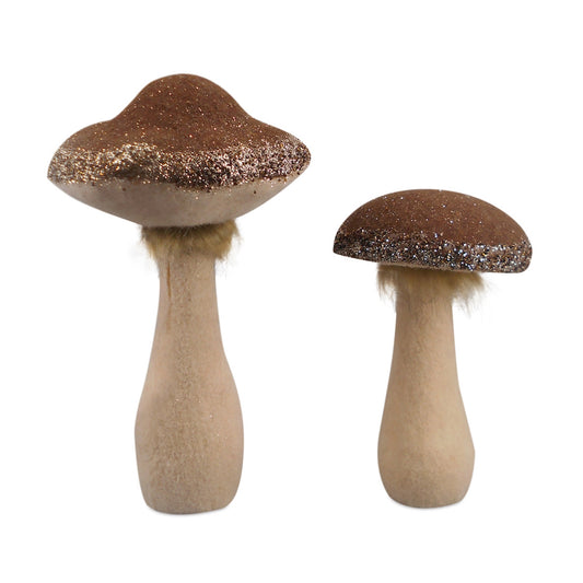 Mushroom (Set of 2) 9.5"H, 13.5"H Foam/Fabric