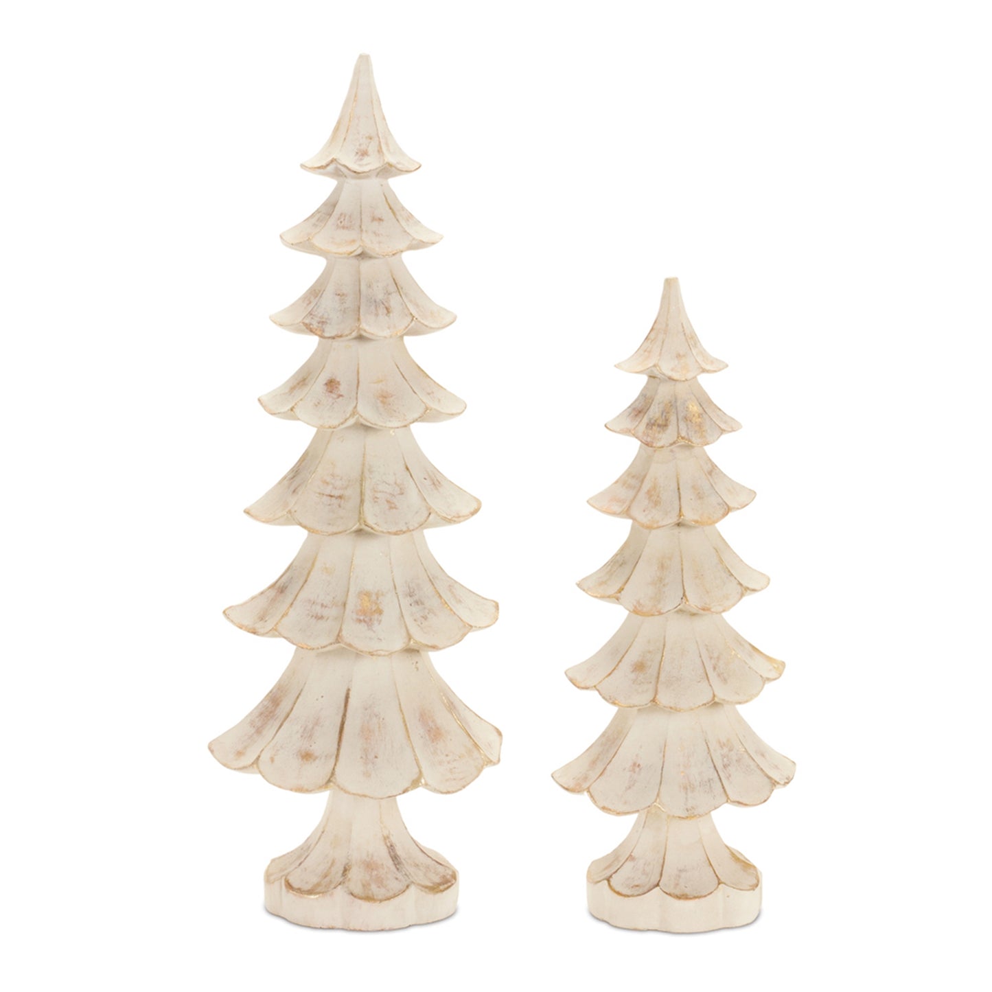 Brushed Gold Pine Tree (Set of 2)