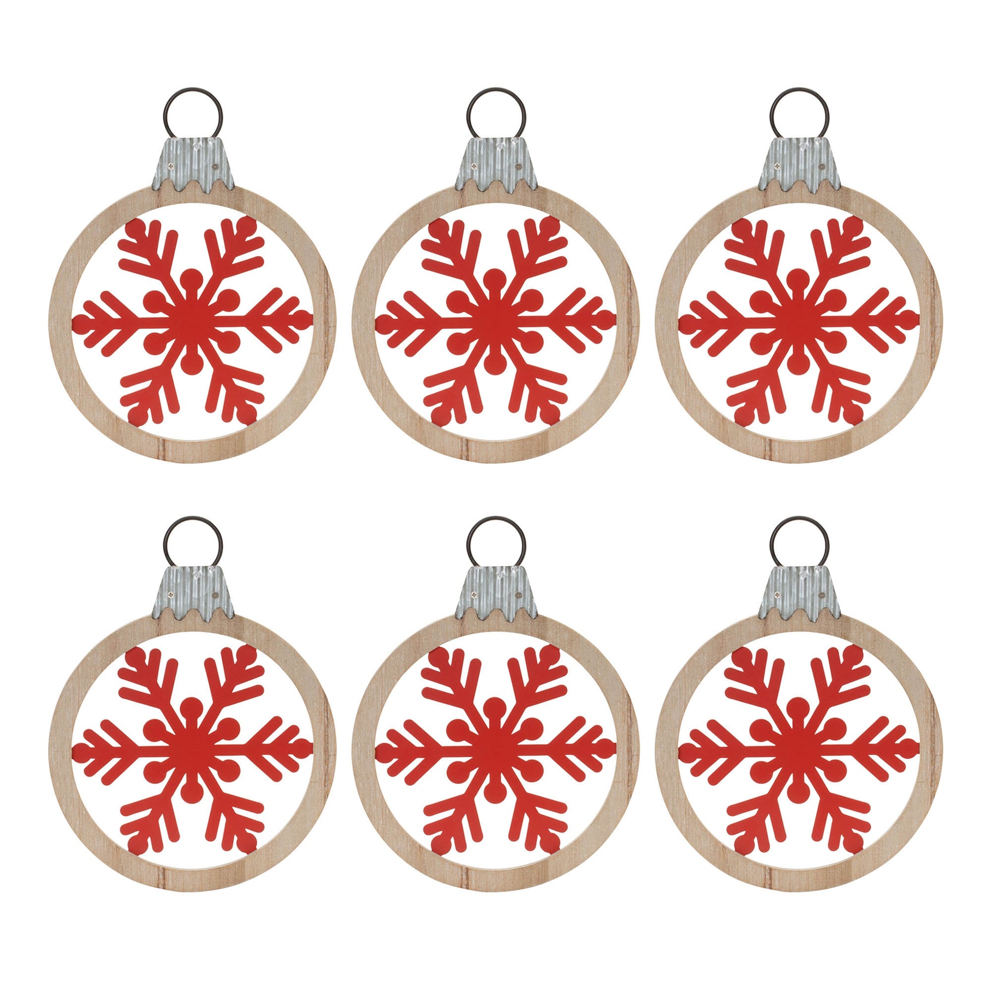 Metal Snowflake with Oranment Frame (Set of 6)