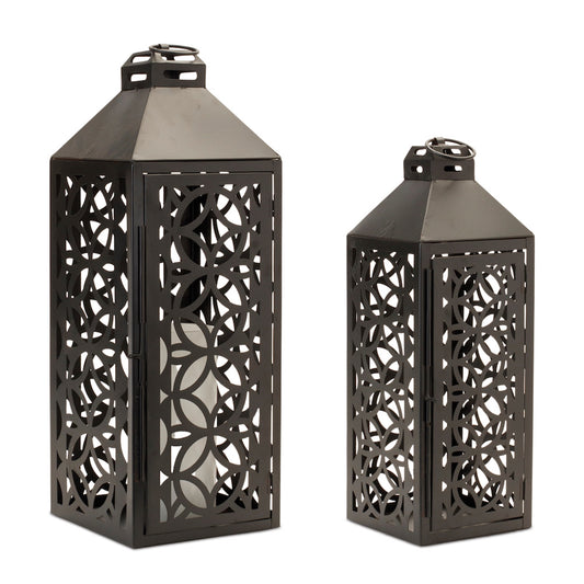 Lantern (Set of 2) 17"H, 21"H Metal