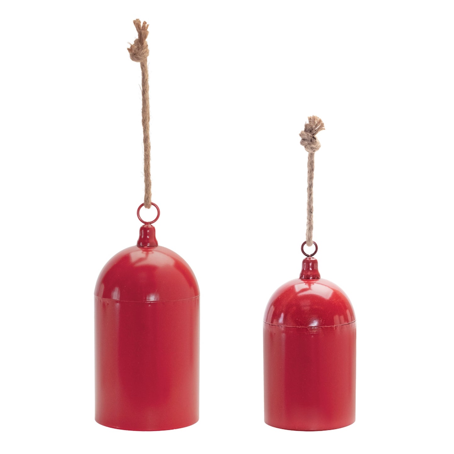 Bell Ornament (Set of 2) 6"H, 10.5"H Metal/Rope