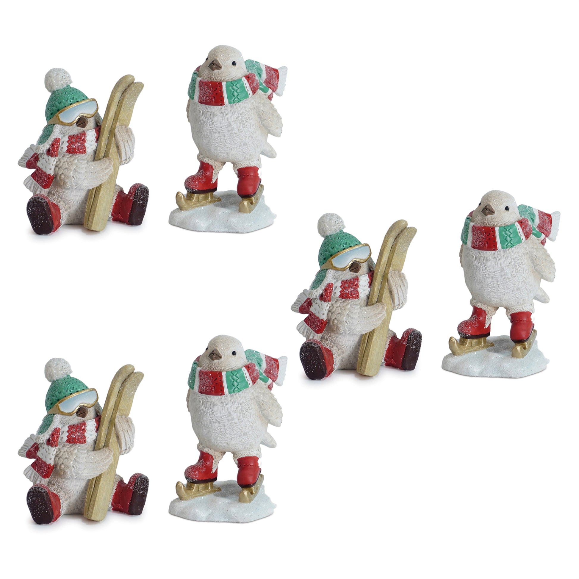 Winter Sport Bird Figurine (Set of 6)