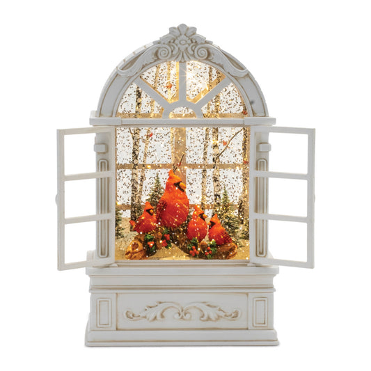 Led Snow Globe w/Cardinals 9"H Plastic 3 AA Batteries Not Included/USB Cord Included 6 Hr Timer