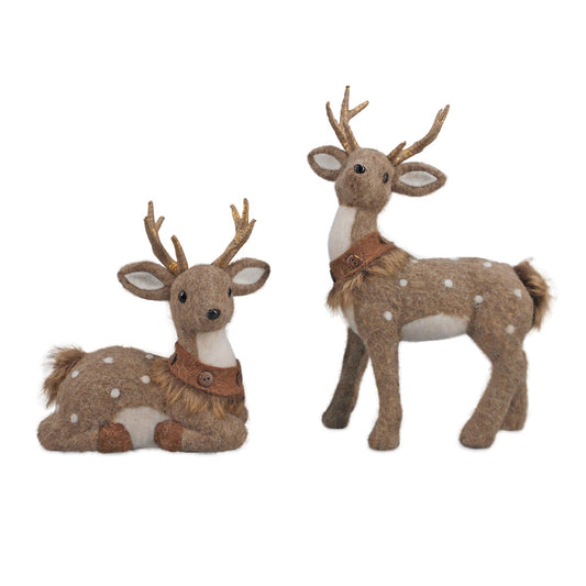 Deer (Set of 2) 10.5"H, 14.5"H Foam/Fabric