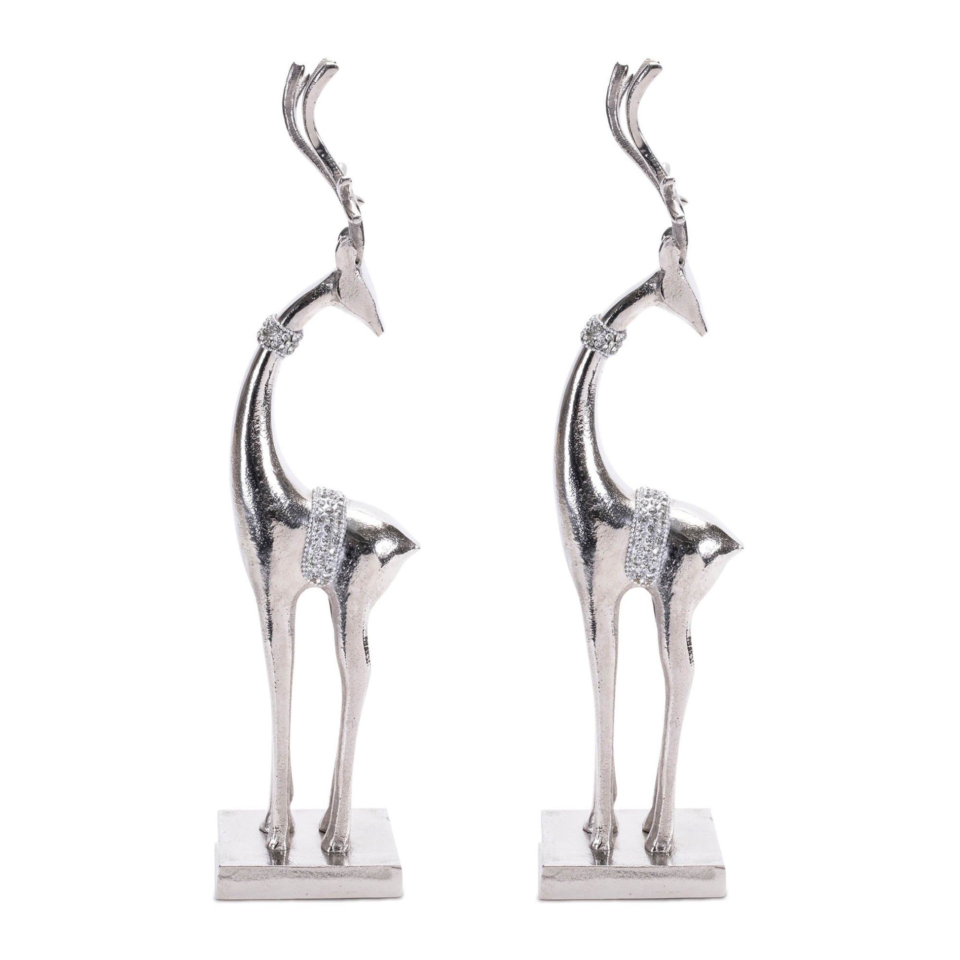 Aluminum Metal Holiday Deer (Set of 2)