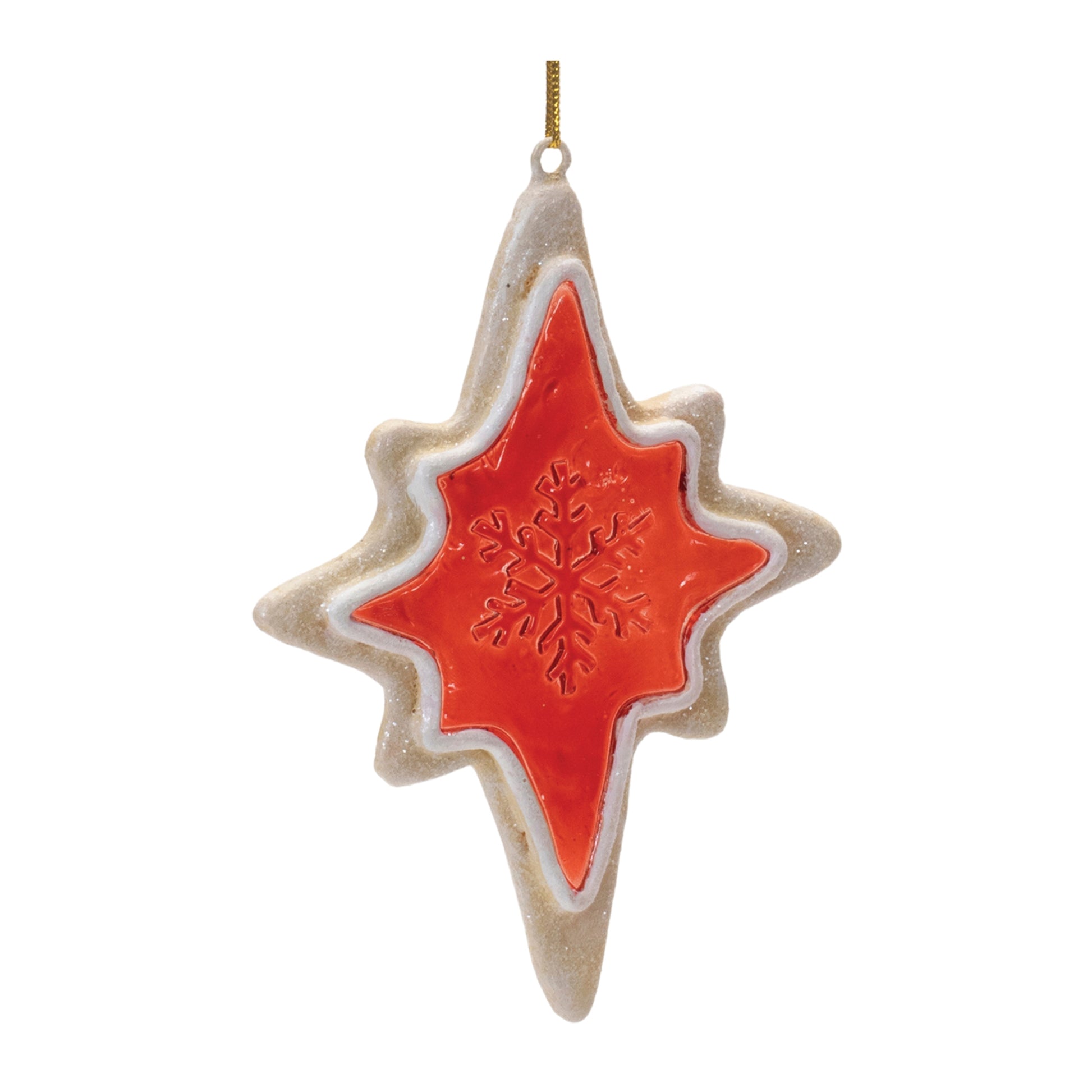 Frosted Cookie Star and Snowflake Ornament (Set of 6)