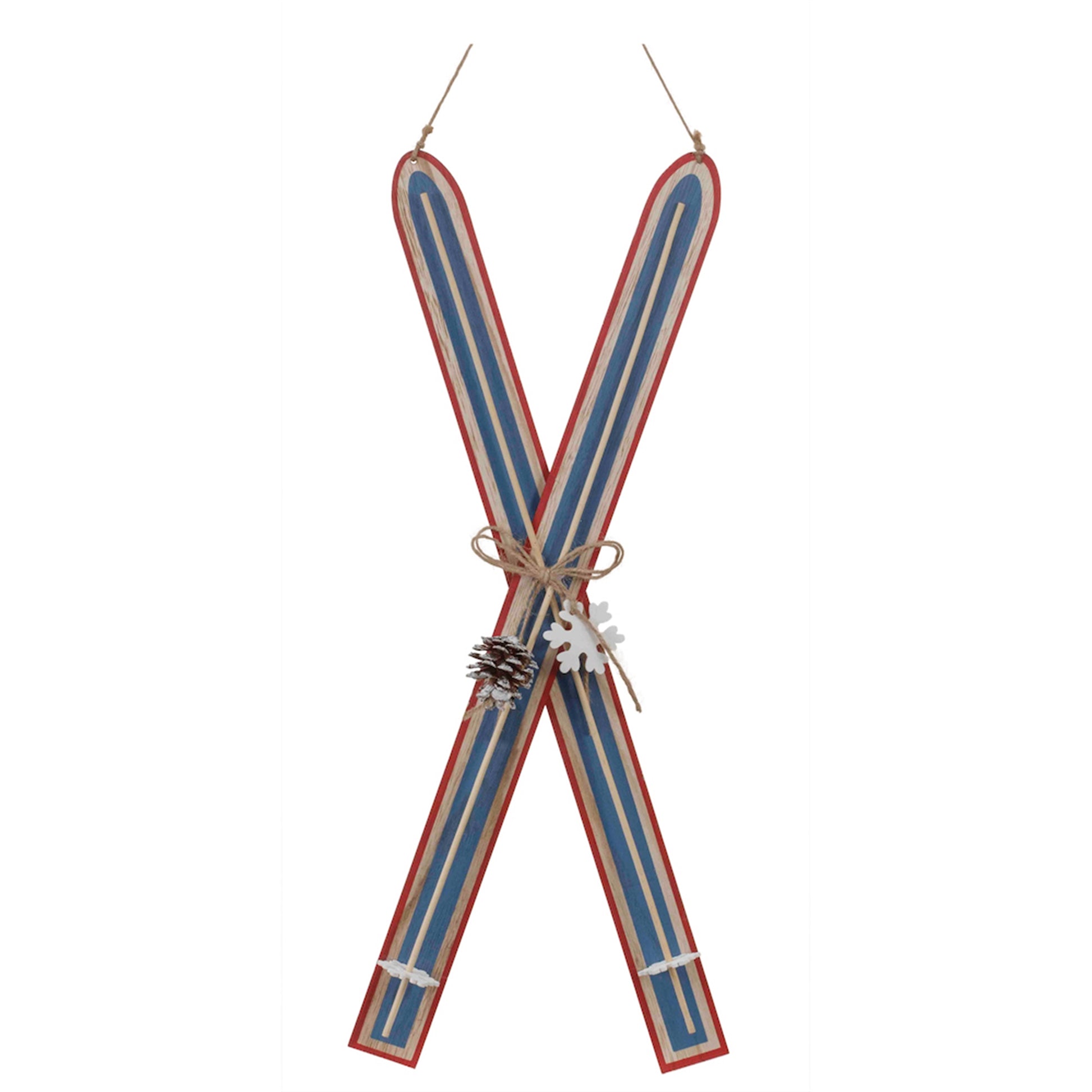 Wood Ski Ornament (Set of 2)