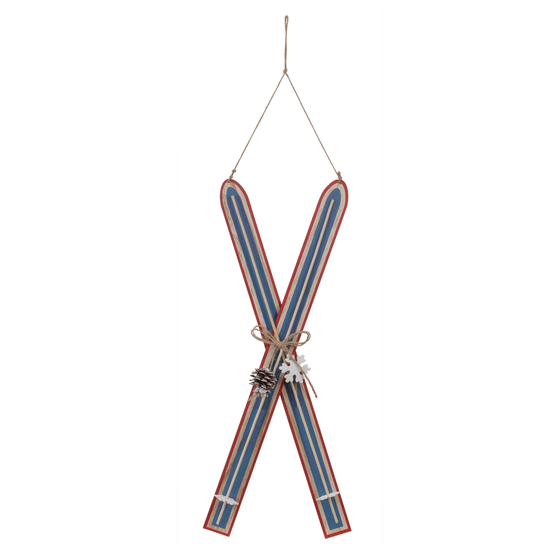 Wood Ski Ornament (Set of 2)