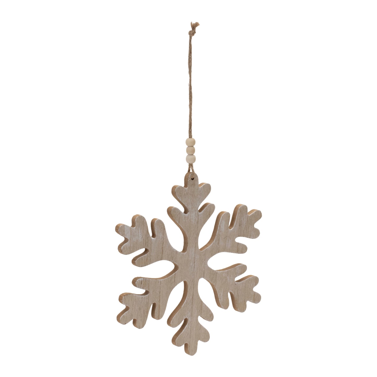 Traditional Wood Snowflake Ornament (Set of 12)