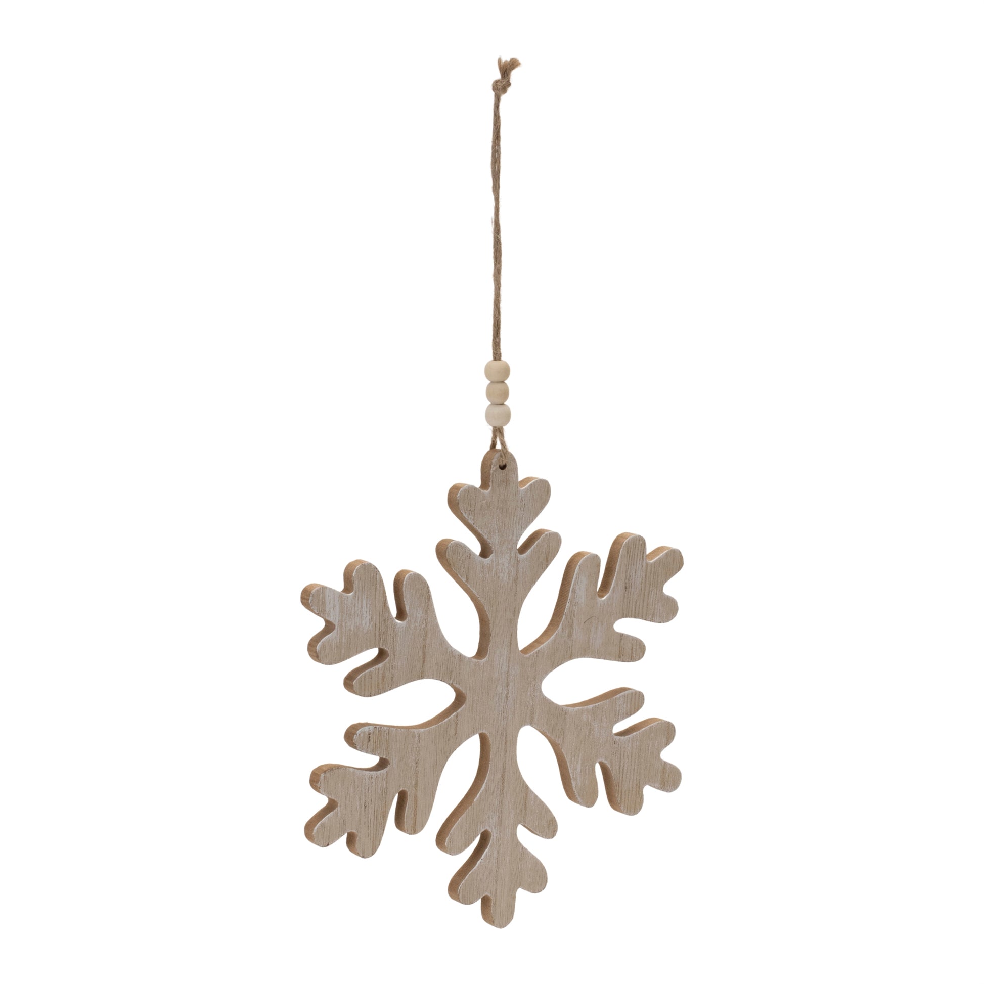 Traditional Wood Snowflake Ornament (Set of 12)