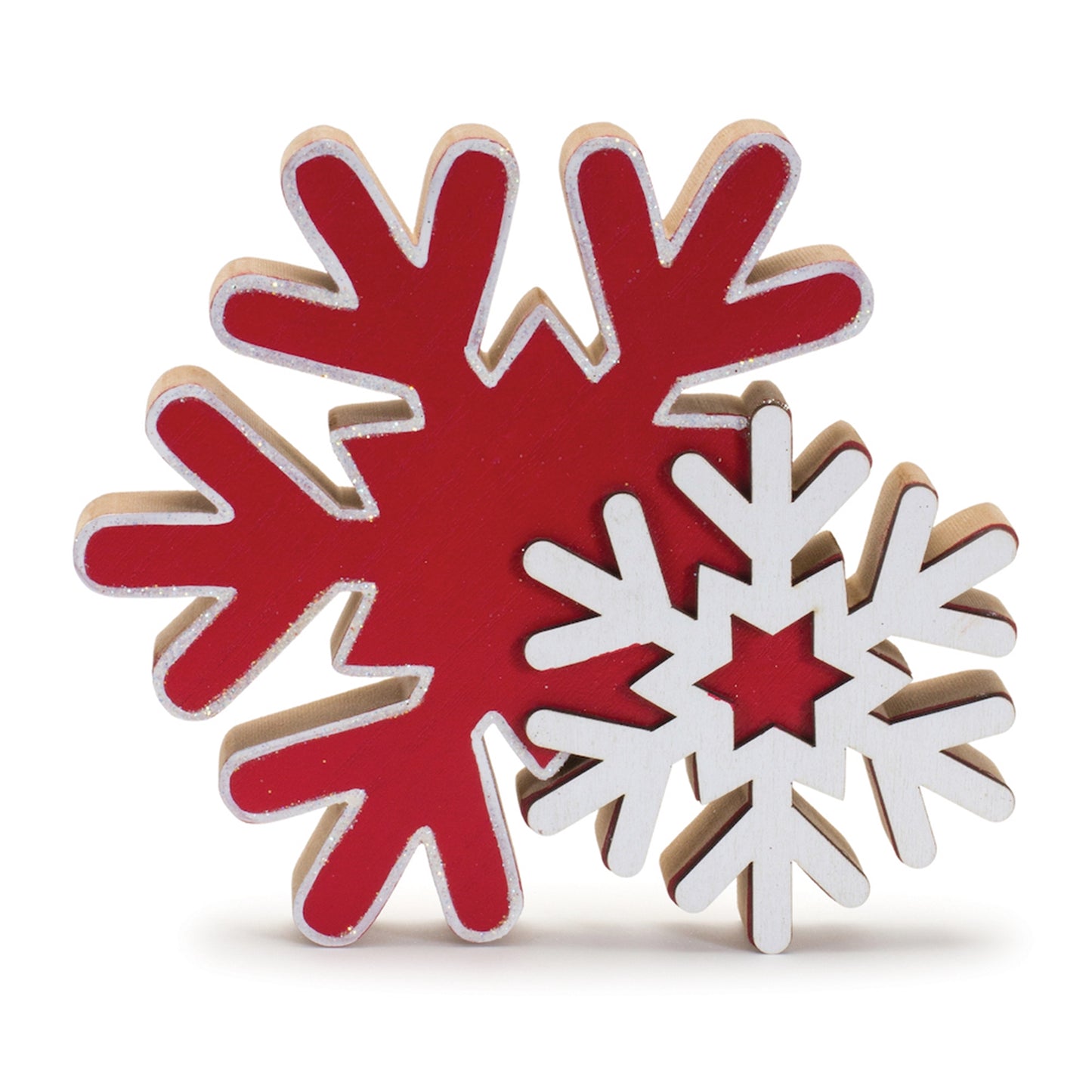 Snowflake (Set of 4) 6.5"H Wood