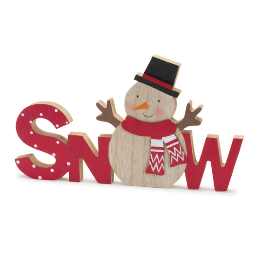 Snow Sign (Set of 2) 11.5"L x 6.75"H Wood