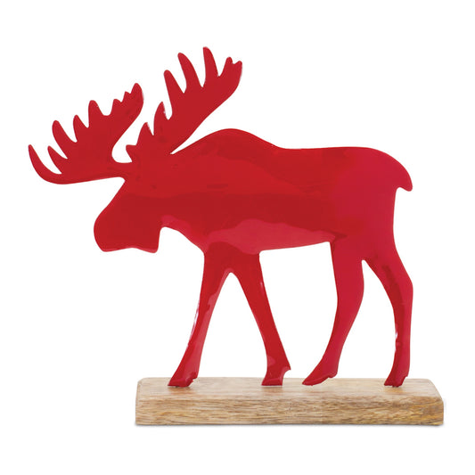 Moose on Base (Set of 2) 9.5"L x 8.5"H Iron/Wood