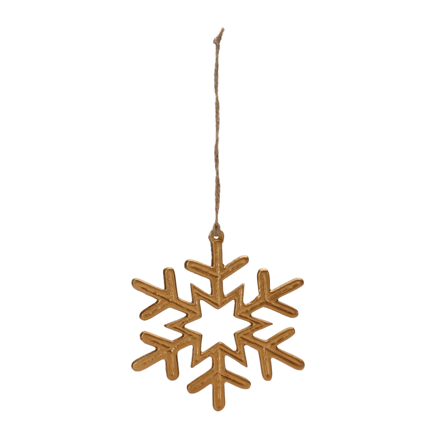 Gold Metal Snowflake Ornament (Set of 12)