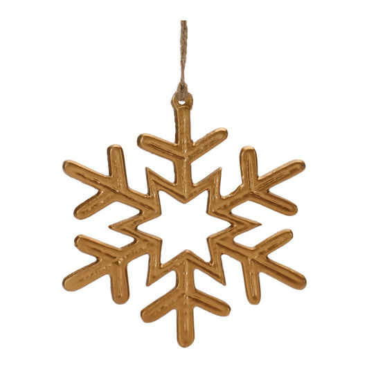 Gold Metal Snowflake Ornament (Set of 12)