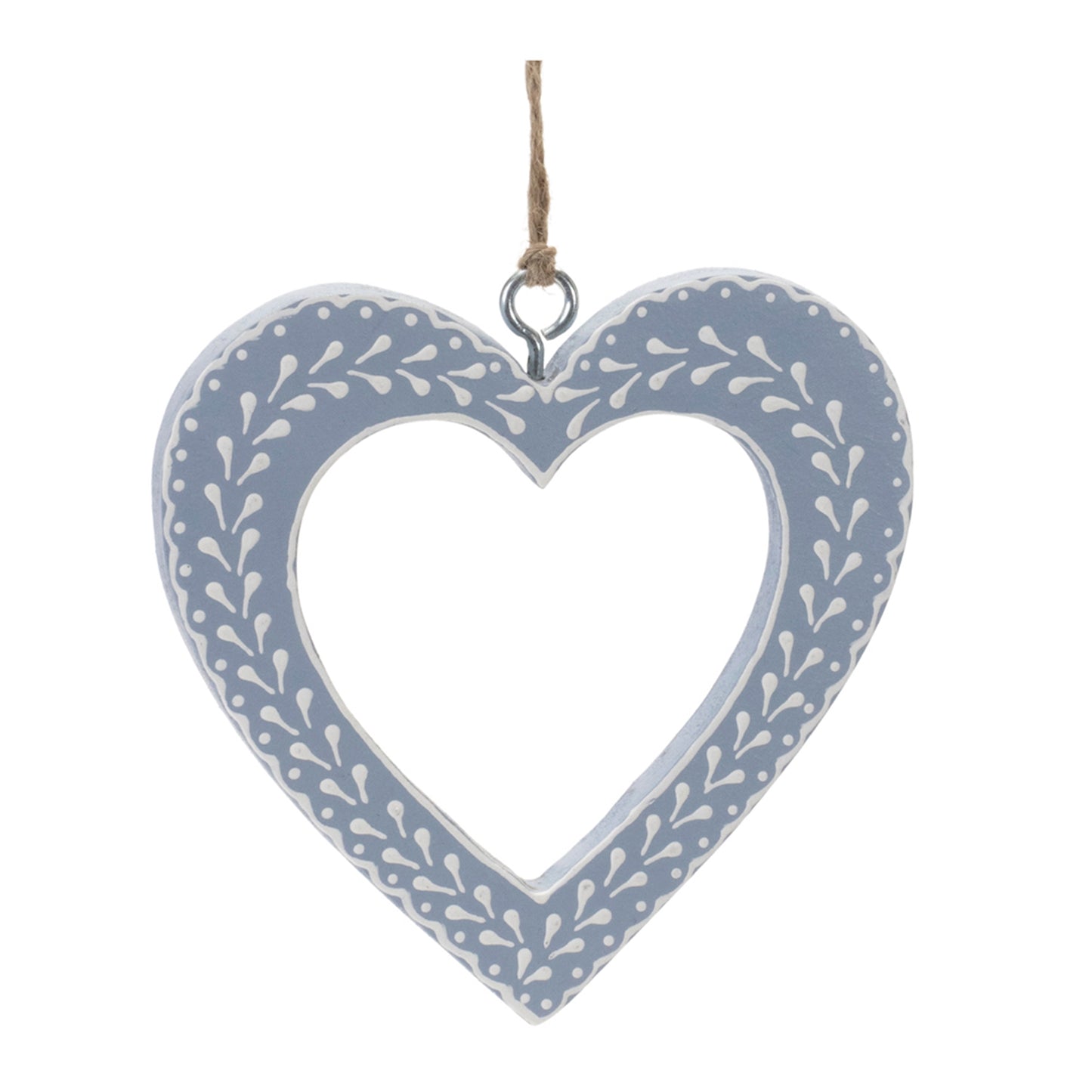 Heart Cut-Out Ornament (Set of 12) 5"H MDF