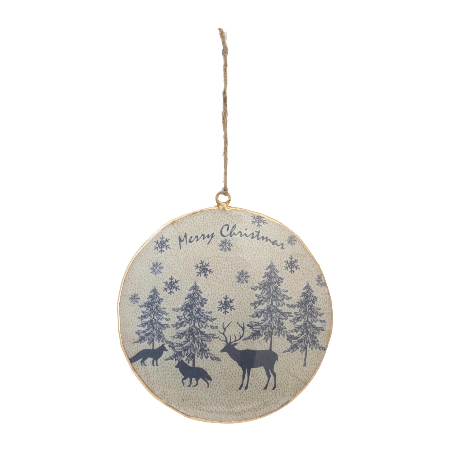 Metal Woodland Animal Merry Christmas Ornament (Set of 6)