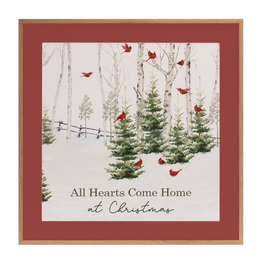 Framed All Hearts Come Home Print 23.5"SQ MDF/Paper