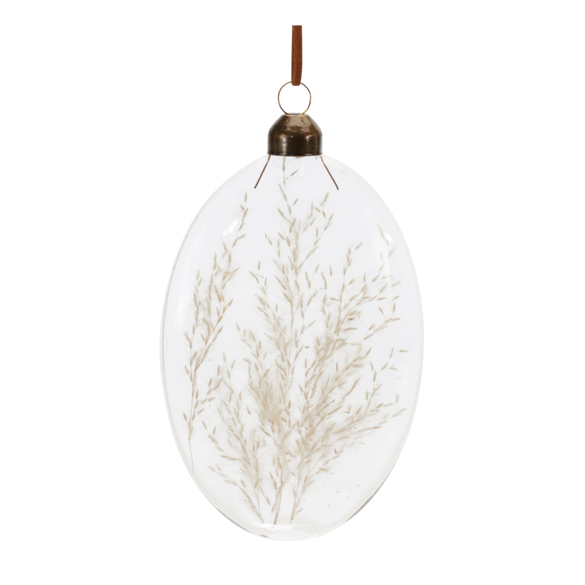 Natural Dried Floral Glass Ornament (Set of 12)