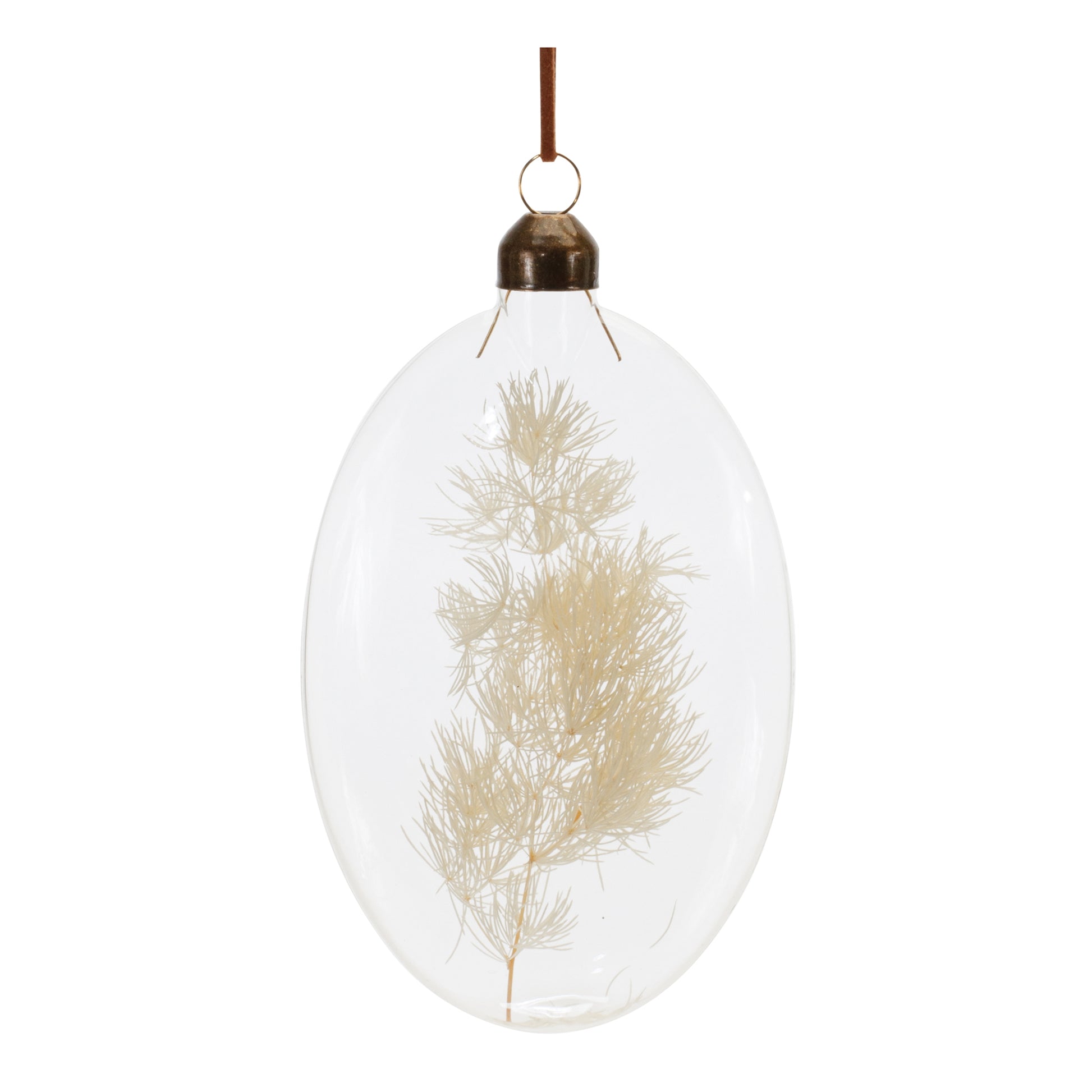 Natural Dried Floral Glass Ornament (Set of 12)