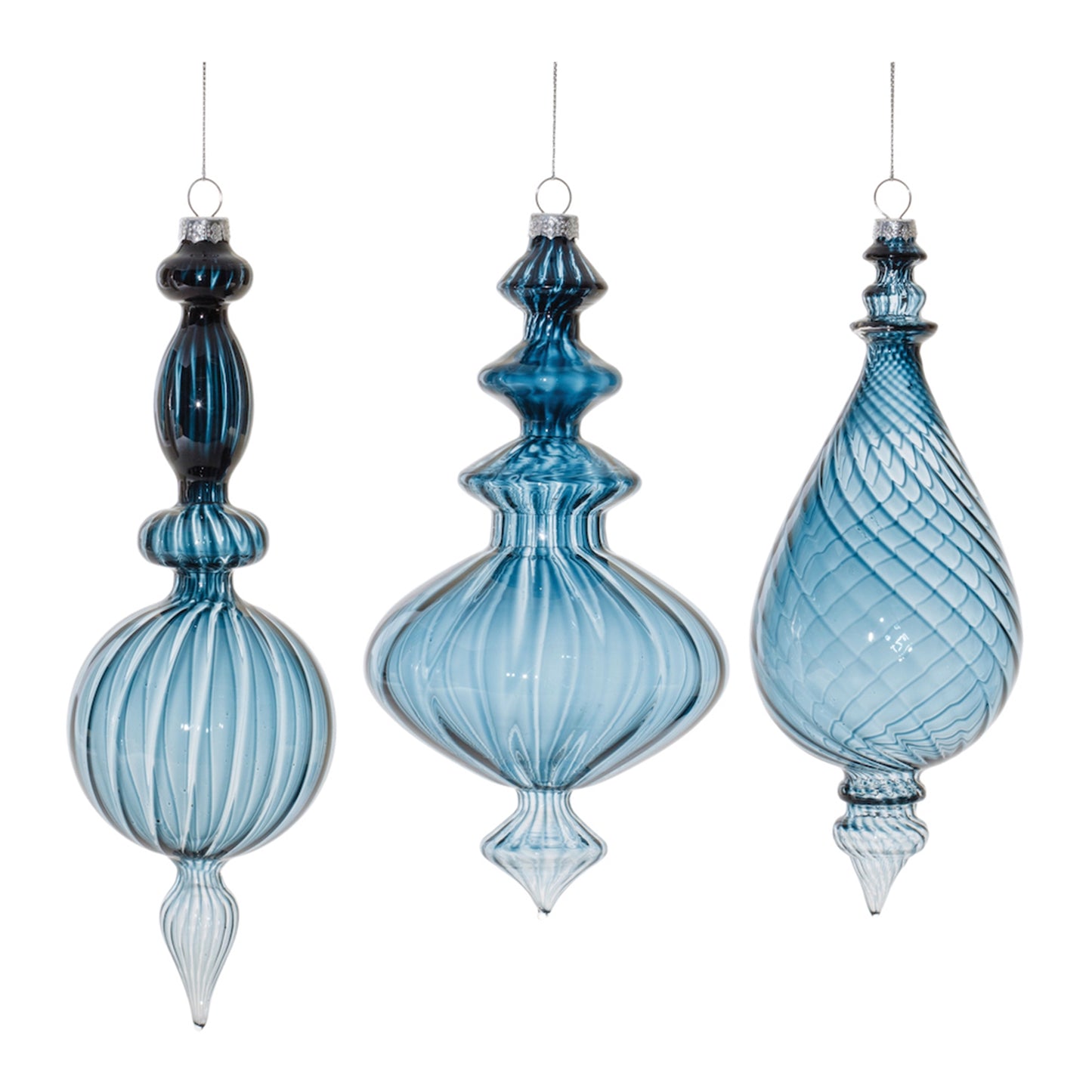 Drop Ornament (Set of 6) 9"H, 10.25"H Glass