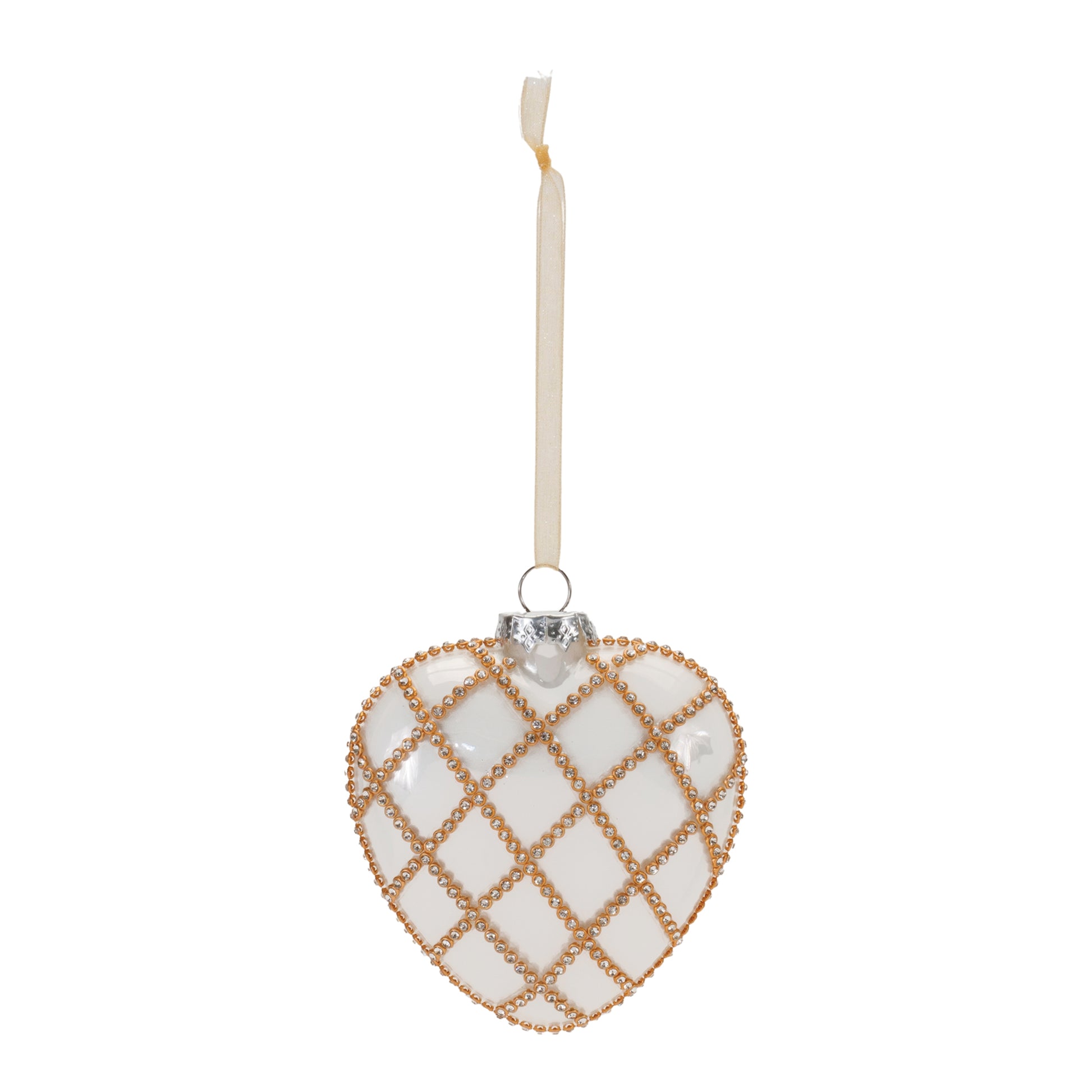 Jeweled Glass Heart Ornament (Set of 12)