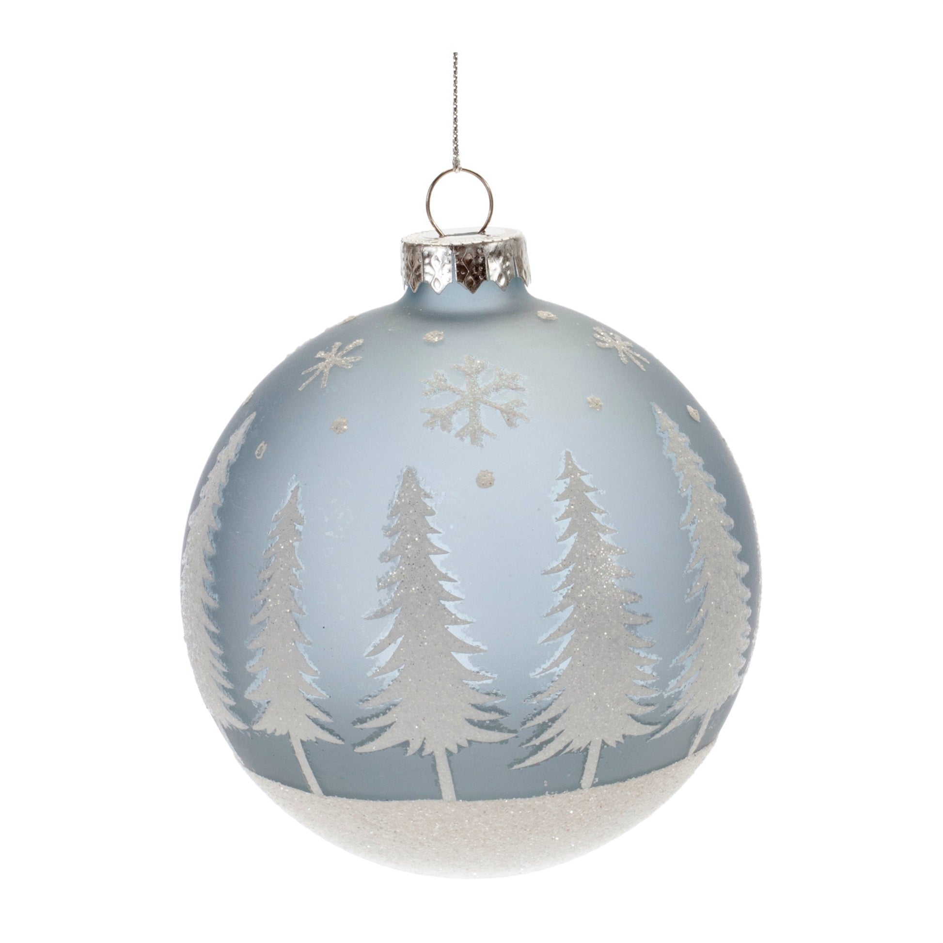 Frosted Forest and Village Ball Ornament (Set of 6)