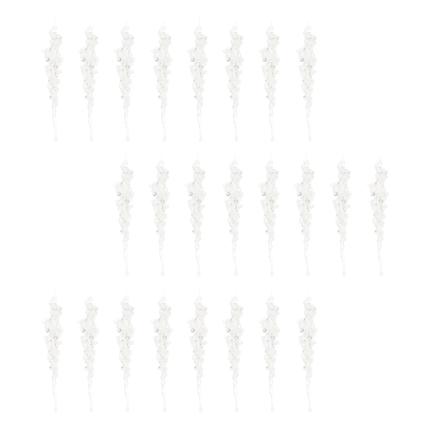 Glittered Icicle Drop Ornament (Set of 24)