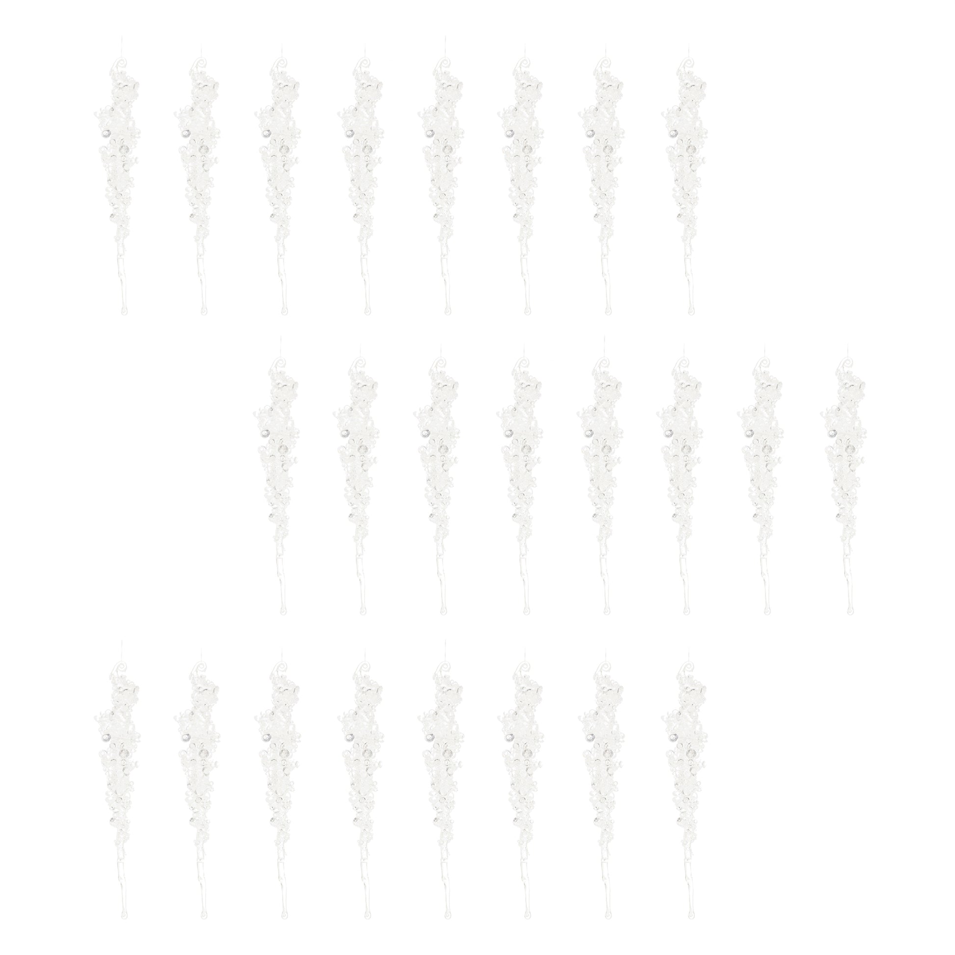 Glittered Icicle Drop Ornament (Set of 24)