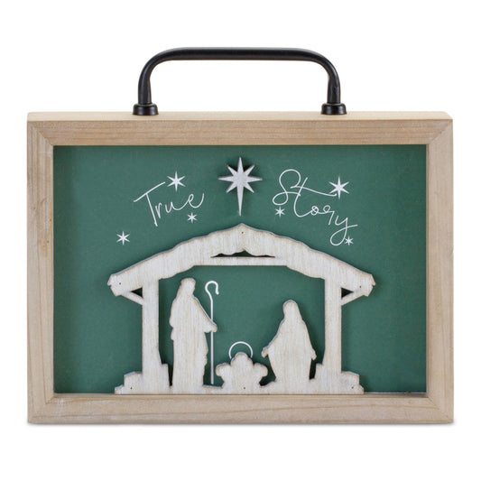 True Story Nativity Plaque 9.5"L x 8.5"H MDF/Wood