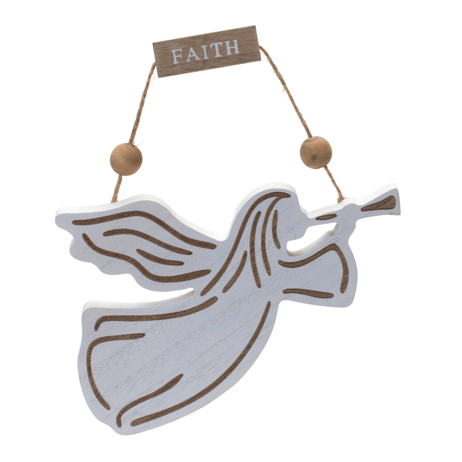 Wood Dove and Angel Sentiment Ornament (Set of 6)