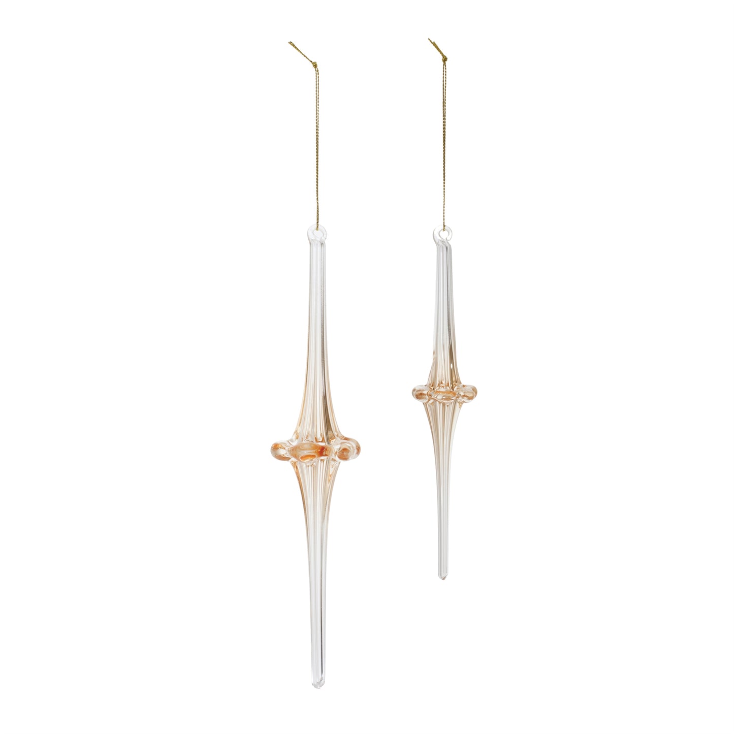 Gold Ombre Glass Drop Ornament (Set of 12)